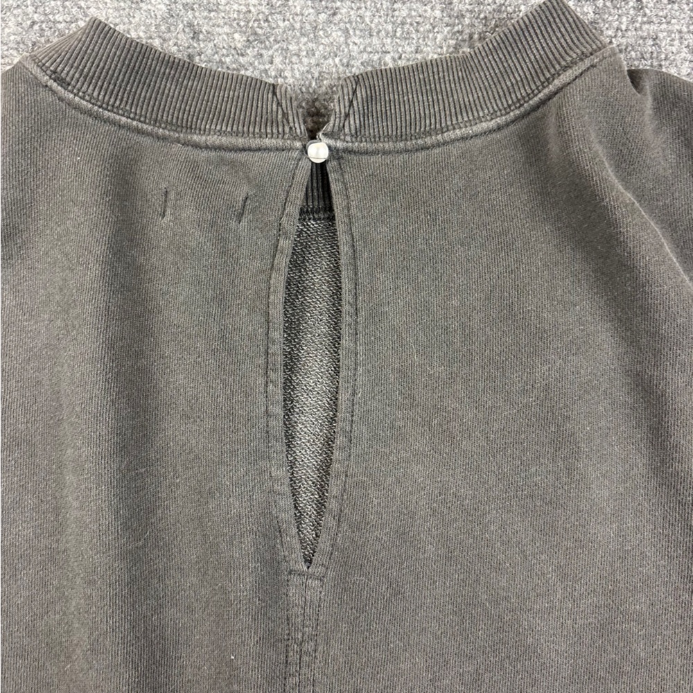AERIE Women’s Charcoal Grey Crewneck Lace Bow Sweatshirt Keyhole cut out - Small - Picture 3 of 6
